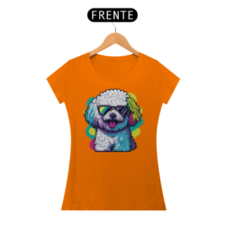 Nome do produto Baby Look Bichon Frisé de Óculos de Sol
