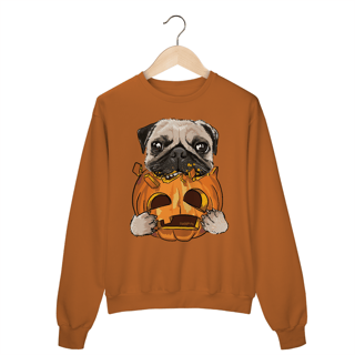 Nome do produto Moletom Blusão Pug Comendo uma Abóbora