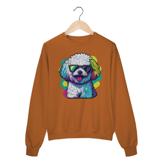 Nome do produto Moletom Blusão Bichon Frisé de Óculos de Sol