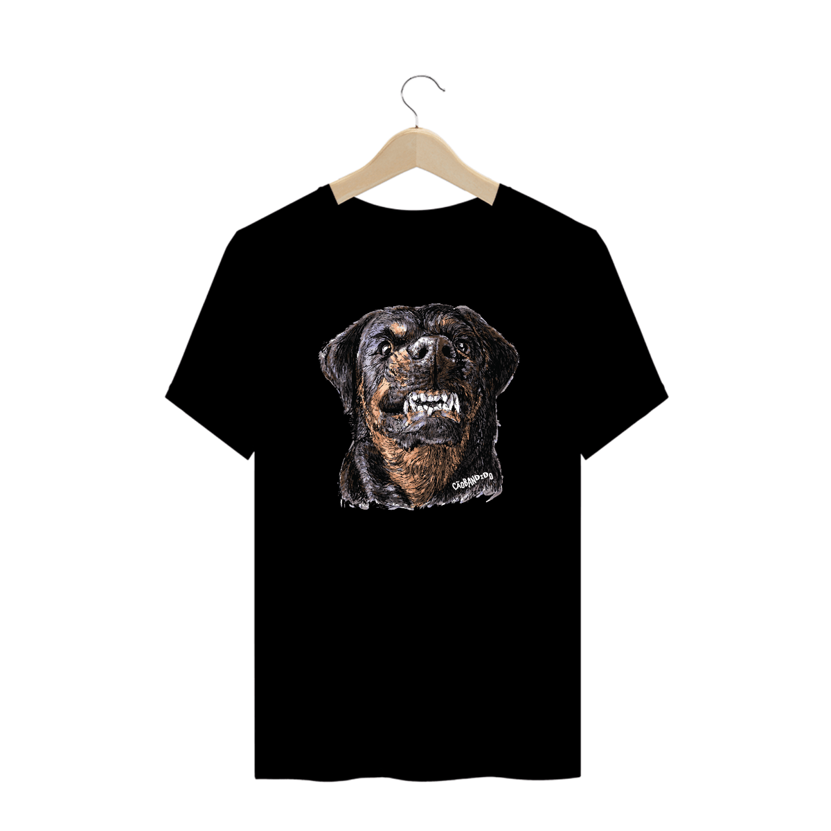 Nome do produto: Camiseta Plus Size Rottweiler Bravo