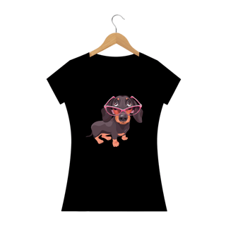 Nome do produto Baby Look Dachshund de Óculos