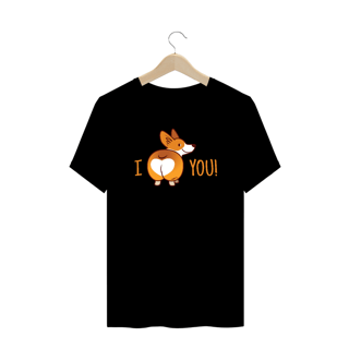Nome do produto Camiseta Plus Size Corgi - I Love You