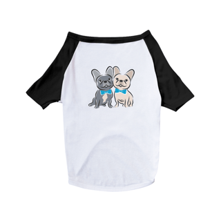 Nome do produto Camiseta para Cachorro - Bulldog Francês Casal de Gravatinha