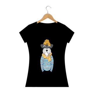 Nome do produto Baby Look Schnauzer Cachorro Marinheiro