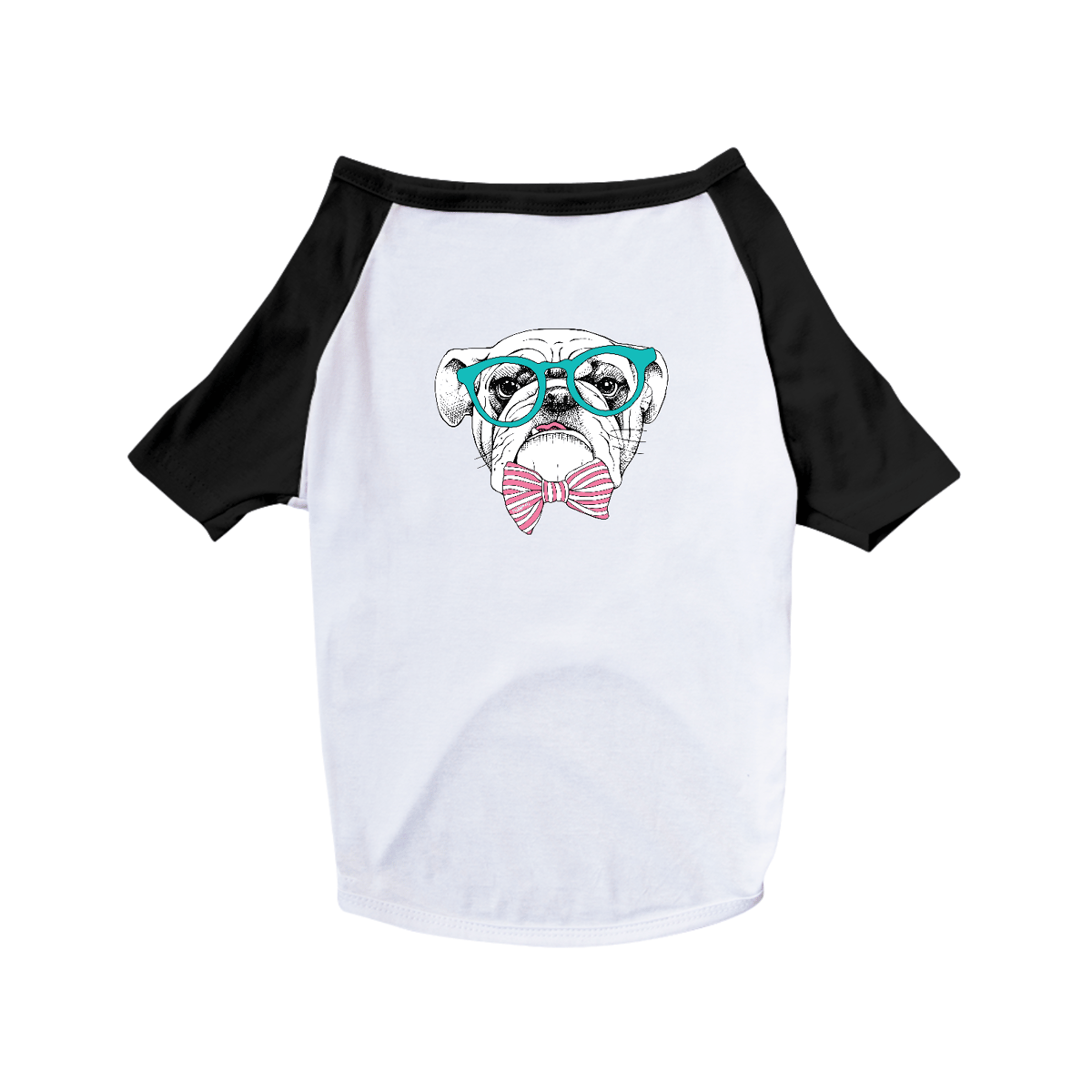 Nome do produto: Camiseta para Cachorro - Bulldog Inglês de Óculos e Gravatinha