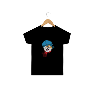 Nome do produto Camiseta Infantil Spitz Alemão de Boina e Cachecol