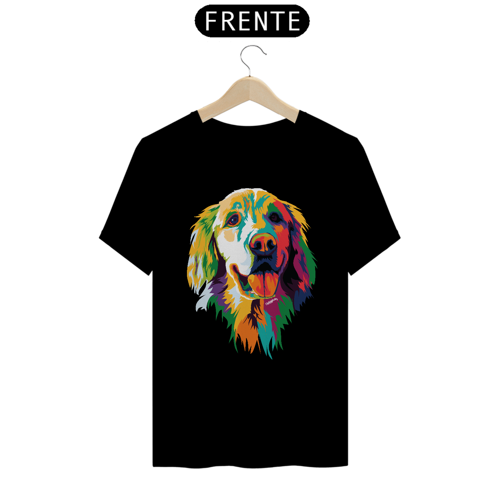 Camiseta Golden Retriever Ilustração Cores