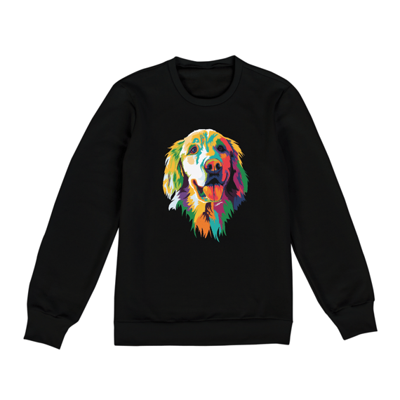 Moletom Blusão Golden Retriever Ilustração Cores