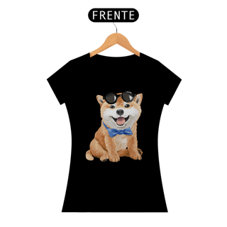 Nome do produto Baby Look Akita Filhote de Óculos e Gravatinha