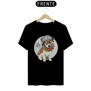 Nome do produto Camiseta Jack Russell de Óculos e Cachecol