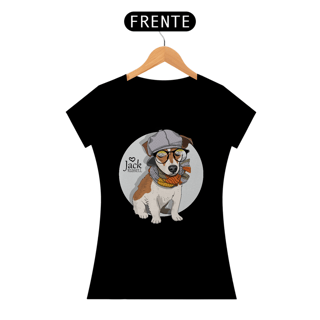 Nome do produto Baby Look Jack Russell de Óculos e Cachecol