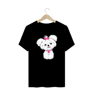 Nome do produto Camiseta Plus Size Maltês de Lacinho