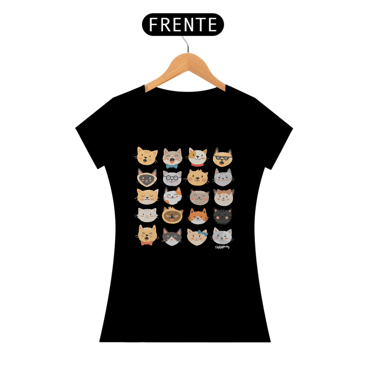 Nome do produto: Baby Look Cats Emoticons