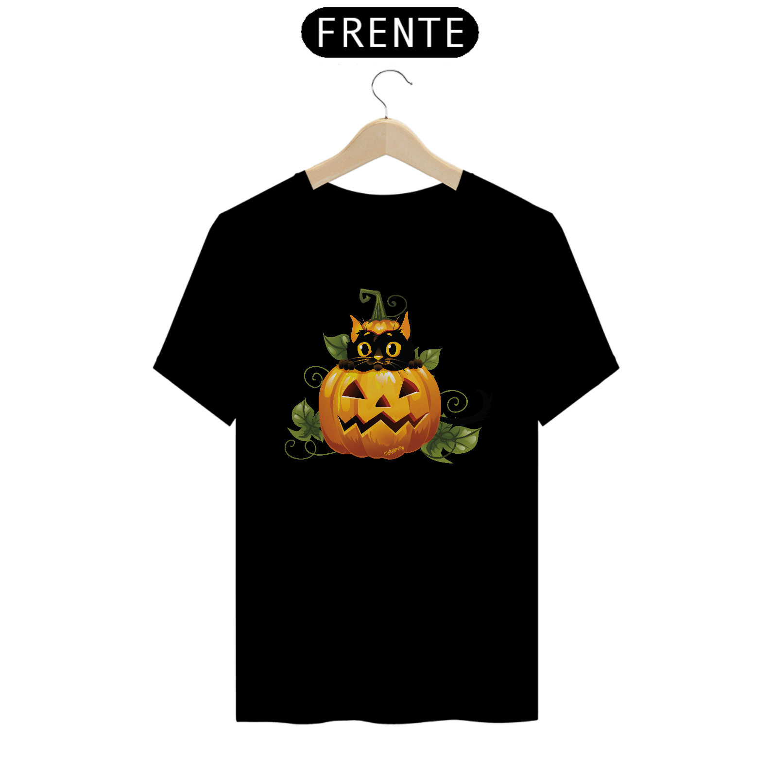 Camiseta Gato Preto Halloween