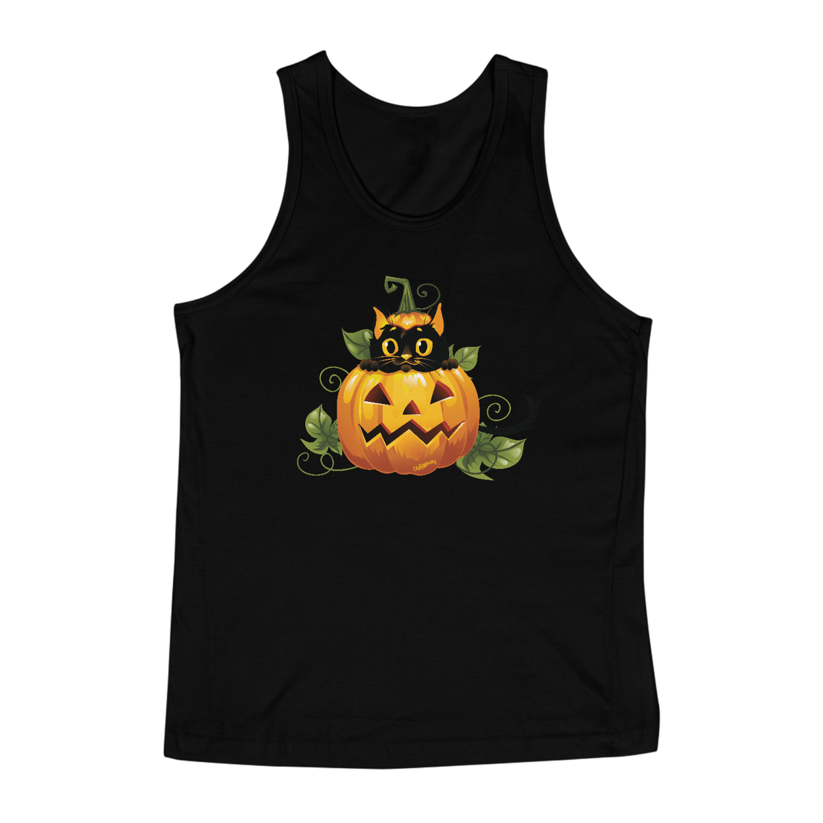 Nome do produto: Regata Gato Preto Halloween