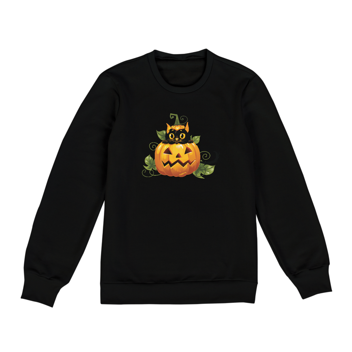 Nome do produto: Moletom Blusão Gato Preto Halloween