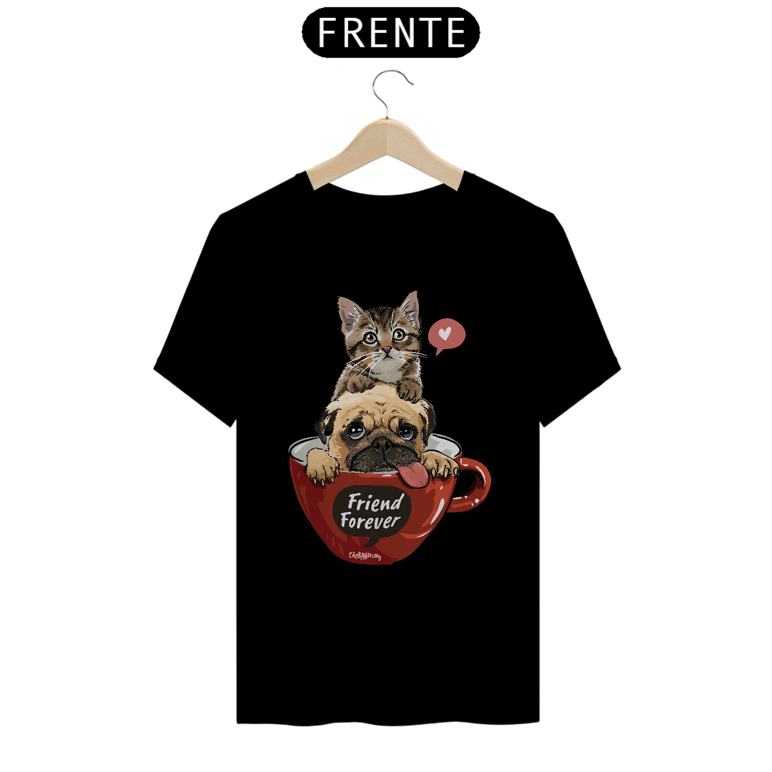 Camiseta Gato e Cachorro - Friend Forever