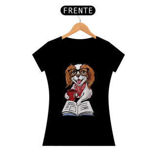 Nome do produto Baby Look Cachorro, Café e Talvez 1 Livro - Books and Dogs