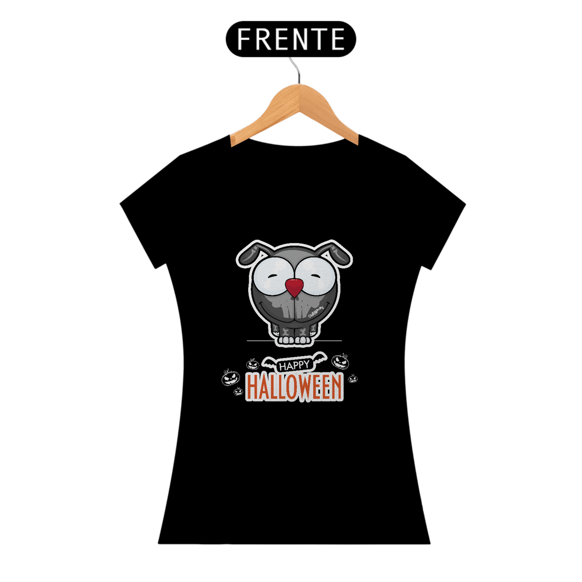 Nome do produto: Baby Look Happy Halloween Cartoon Doggy