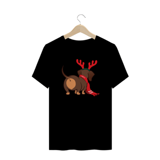 Nome do produto Camiseta Plus Size Dachshund Natal