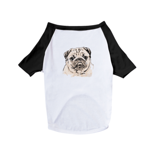 Camiseta para Cachorro - Pug Pintura Digital