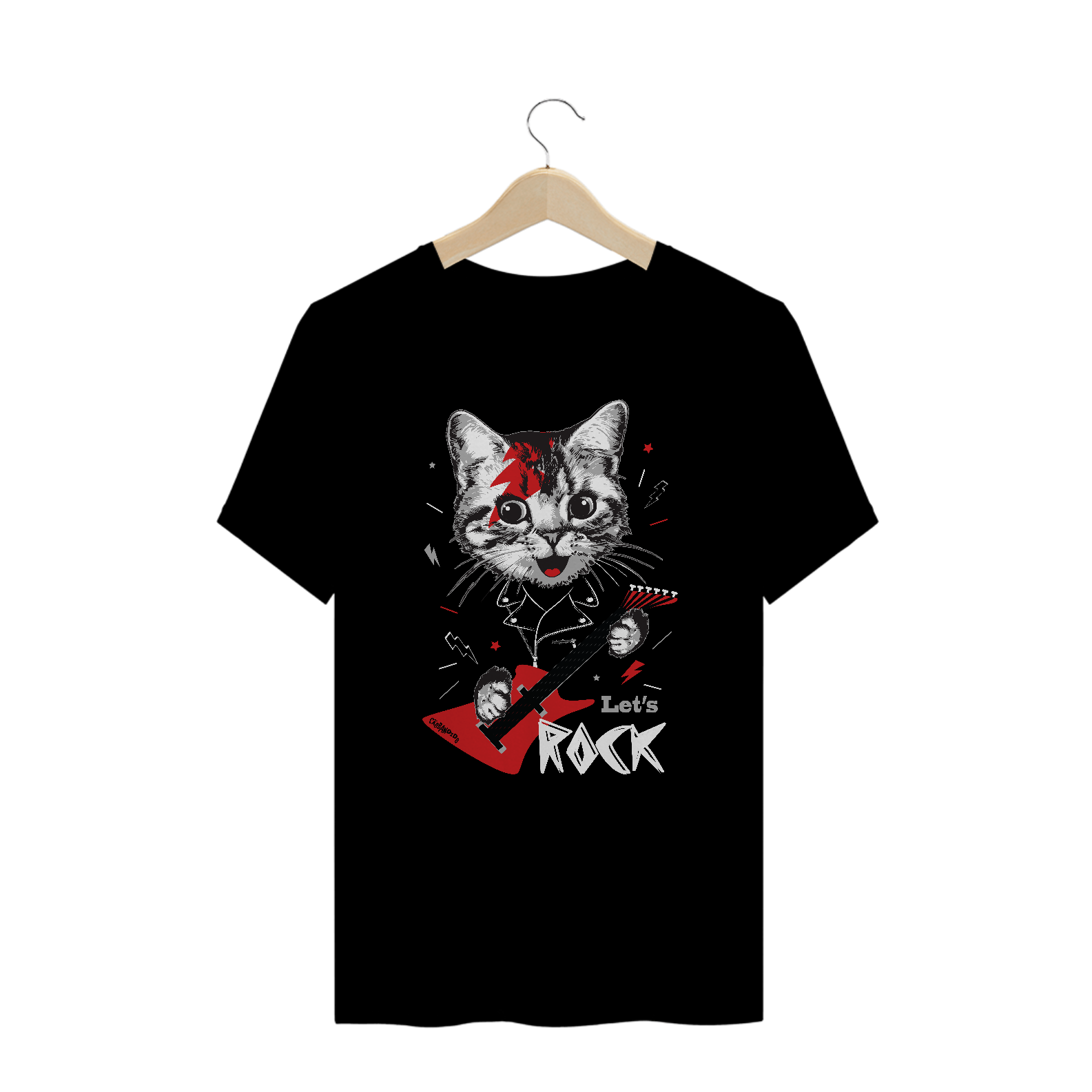 Camiseta Plus Size Gato Let's Rock