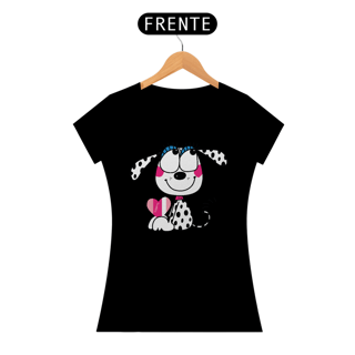 Nome do produto Baby Look Dálmata Filhote Segurando um Coração