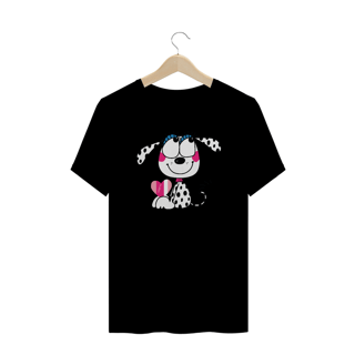 Nome do produto Camiseta Plus Size Dálmata Filhote Segurando um Coração