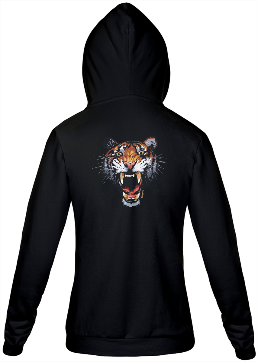 Nome do produto: Moletom com Zíper e Capuz - Tigre - Modelo 1