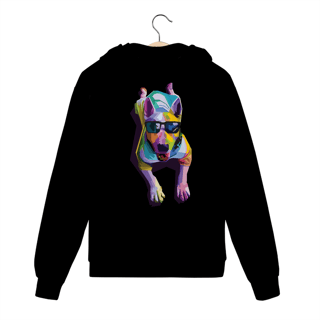 Nome do produto Moletom com Zíper e Capuz - Cachorro Deitado Pop Art
