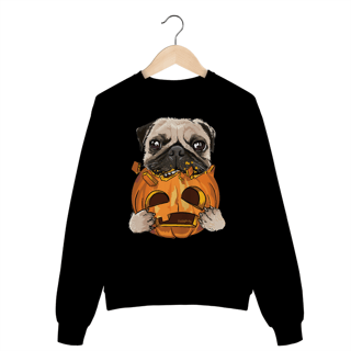 Nome do produto Moletom Blusão Pug Comendo uma Abóbora