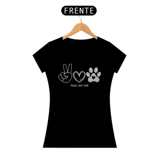Nome do produto Baby Look Peace, love, dogs
