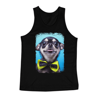 Nome do produto Regata Chihuahua Preto de Gravatinha