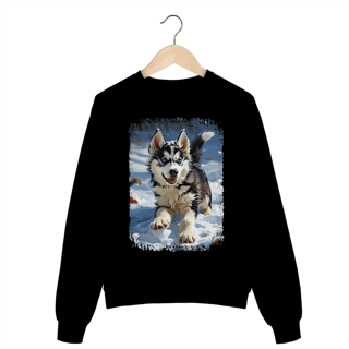 Nome do produto Moletom Blusão Husky Siberiano Correndo na Neve