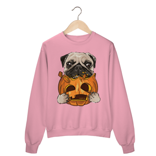 Nome do produto Moletom Blusão Pug Comendo uma Abóbora