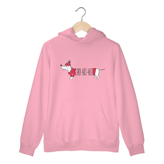 Nome do produto Moletom Canguru Dachshund Natal Ho Ho Ho