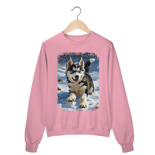 Nome do produto Moletom Blusão Husky Siberiano Correndo na Neve