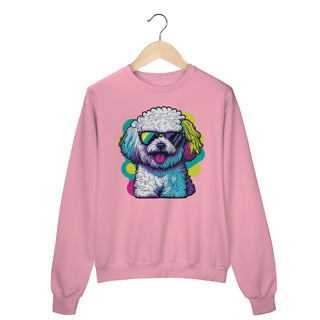Nome do produto Moletom Blusão Bichon Frisé de Óculos de Sol