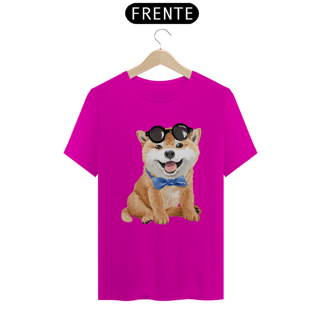 Nome do produto Camiseta Akita Filhote de Óculos e Gravatinha