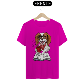 Nome do produto Camiseta Cachorro, Café e Talvez 1 Livro - Books and Dogs