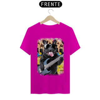Nome do produto Camiseta Bulldog Francês Tocando Guitarra