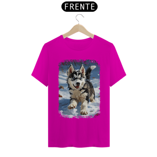 Nome do produto Camiseta Husky Siberiano Correndo na Neve