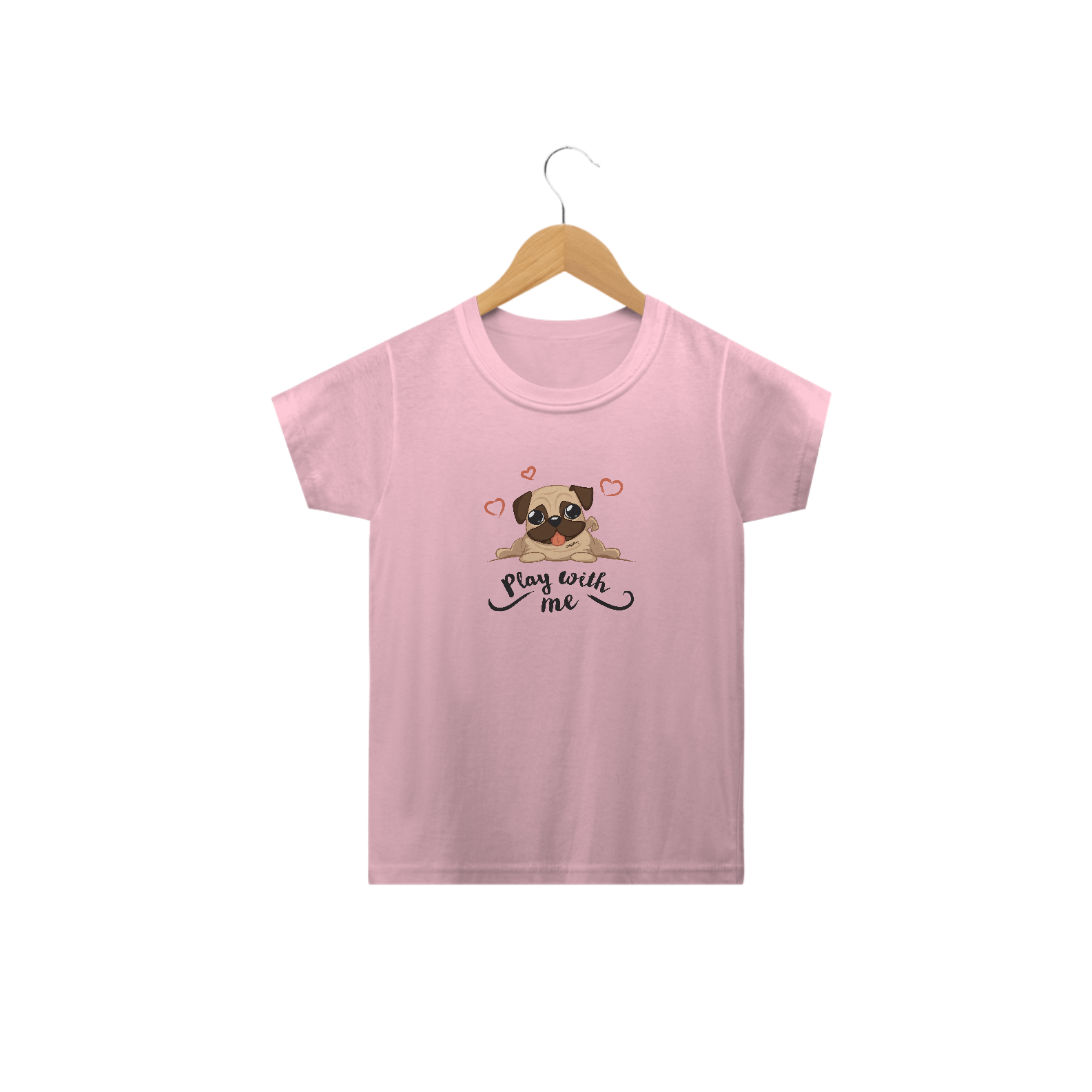 Camiseta Infantil Pug Play With Me