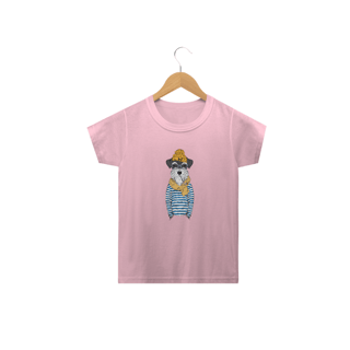 Nome do produto Camiseta Infantil Schnauzer Cachorro Marinheiro