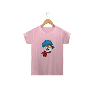 Nome do produto Camiseta Infantil Spitz Alemão de Boina e Cachecol