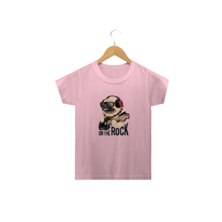 Nome do produto Camiseta Infantil Pug On The Rock