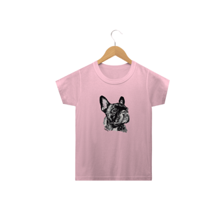 Camiseta Infantil Bulldog Francês Pintura Digital