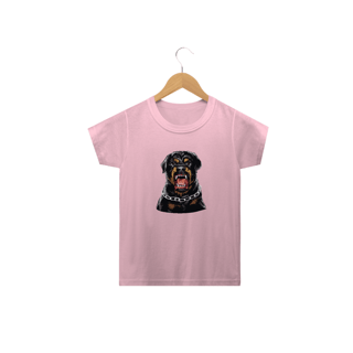 Nome do produto Camiseta Infantil Rottweiler com Cara de Bravo