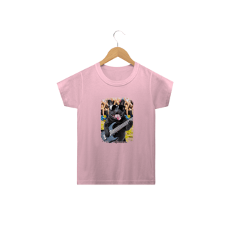 Nome do produto Camiseta Infantil Bulldog Francês Tocando Guitarra