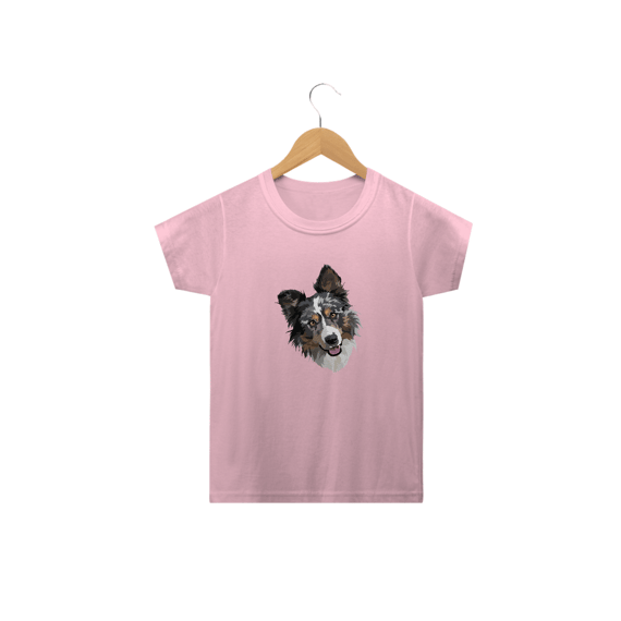 Camiseta Infantil Border Collie Realista